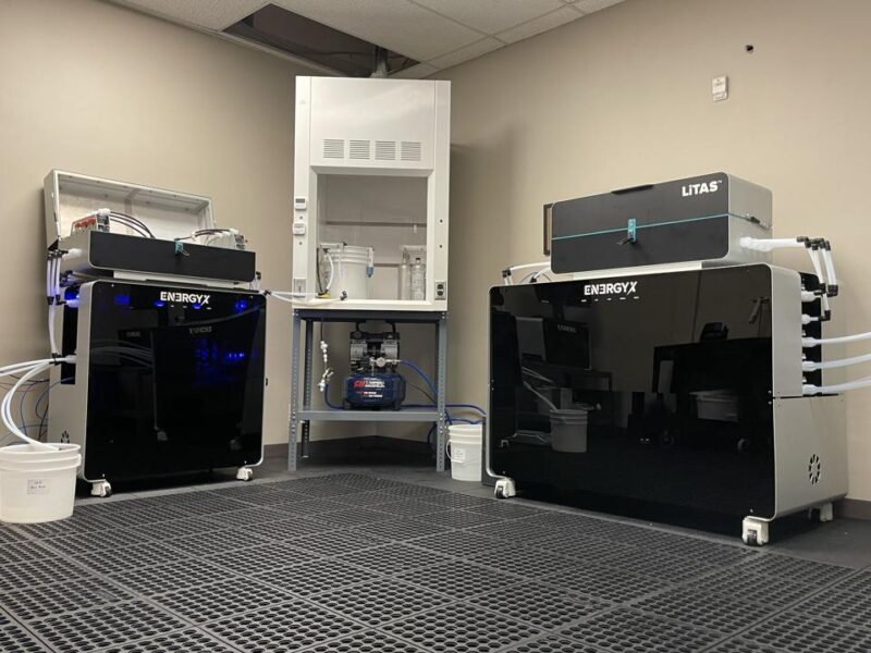 EnergyX direct lithium extraction equipment in a laboratory