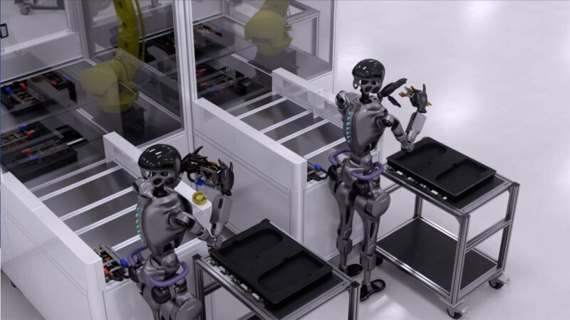 Industrial robotics demonstration at NVIDIA GTC Taipei 2025. Illustrative archive image, not the planned German agreement.
