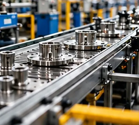 Manufacturing production line with metal components