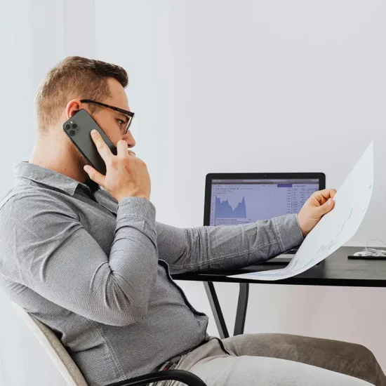 client being walked through our process on the phone